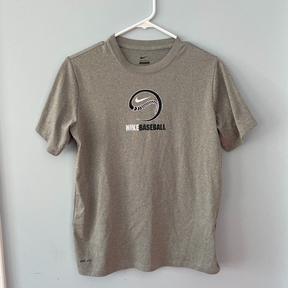 Nike Baseball Youth Large Dri-fit Gray T-shirt